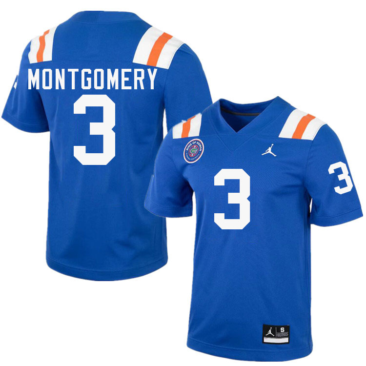 Naeshaun Montgomery Florida Jersey,Florida Gators #3 Naeshaun Montgomery Uniforms,Jersey Youth-Throwback Royal